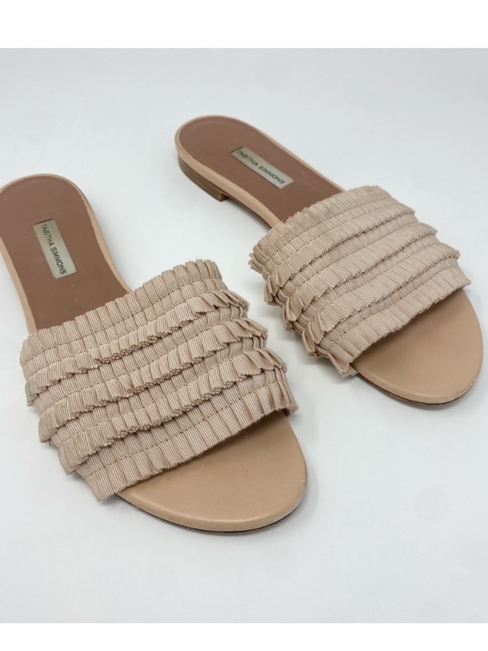 Tabitha Simmons Sprinkles Pleated Slide Sandals